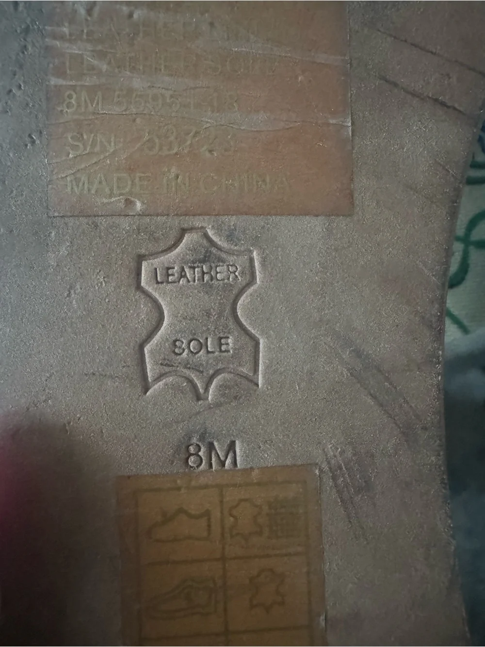 Tory Burch Brown Leather Sole with Embossed 'LEATHER SOLE' and 8M Marking